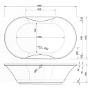Oval Whirlpool Sanibay Biella, 190x110cm, mit...