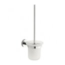 DEMM Pentas WC-B&uuml;rstenhalter aus Milchglas in Chrom