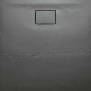 ACORA Mineralguss-Duschwanne,Quadrat 90x90x3,5cm, grau Steindekor