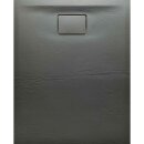 ACORA Mineralguss-Duschwanne, 120x80x3,5cm Rechteck, grau, Steindekor