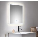 Badsanitaer LED Spiegel 60x60 cm mit Touch Bedienung EEK:...