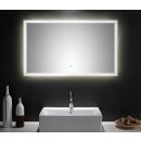 Badsanitaer LED Spiegel 100x60 cm mit Touch Bedienung...