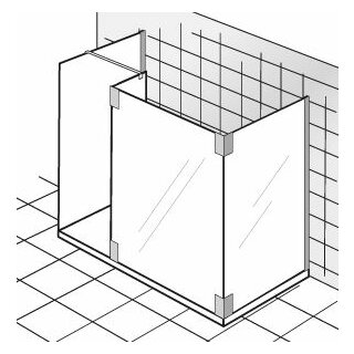HSK Walk In K2P 1 Glaselement mit Seitenwand und Seitenteil + freihstehende Seitenwand